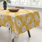Daisies On Yellow Checkerboard Tablecloth Gallery Image 3