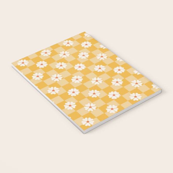 Daisies On Yellow Checkerboard Notebook Gallery Image 3