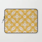 Daisies On Yellow Checkerboard Laptop Sleeve Gallery Image 1