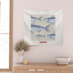 Retro Sardines Wall Tapestry Gallery Image 2