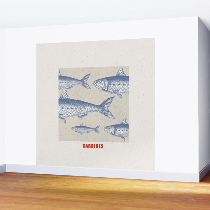 Retro Sardines Wall Mural Gallery Image 2