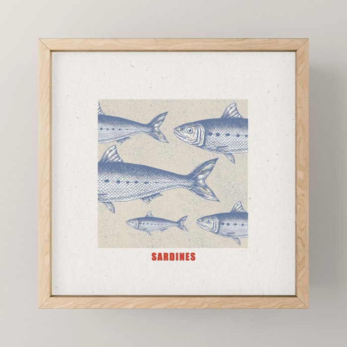 Retro Sardines Mini Art Print Gallery Image 1