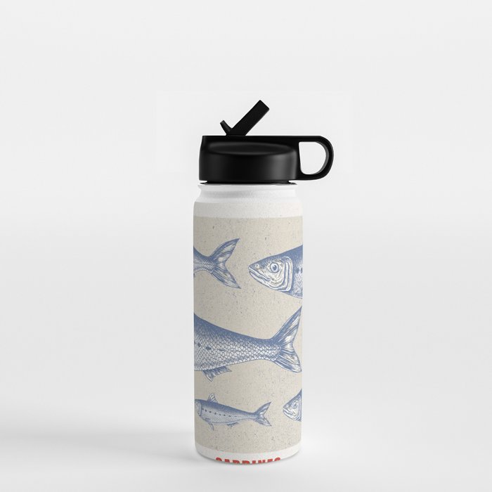 Retro Sardines Water Bottle Gallery Image 1
