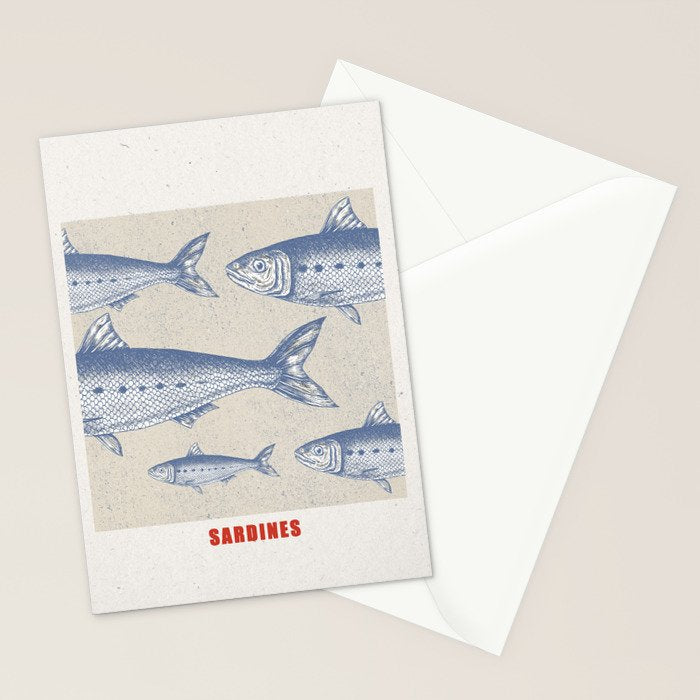 Retro Sardines Stationery Card Gallery Image 2