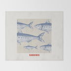 Retro Sardines Throw Blanket Gallery Image 2