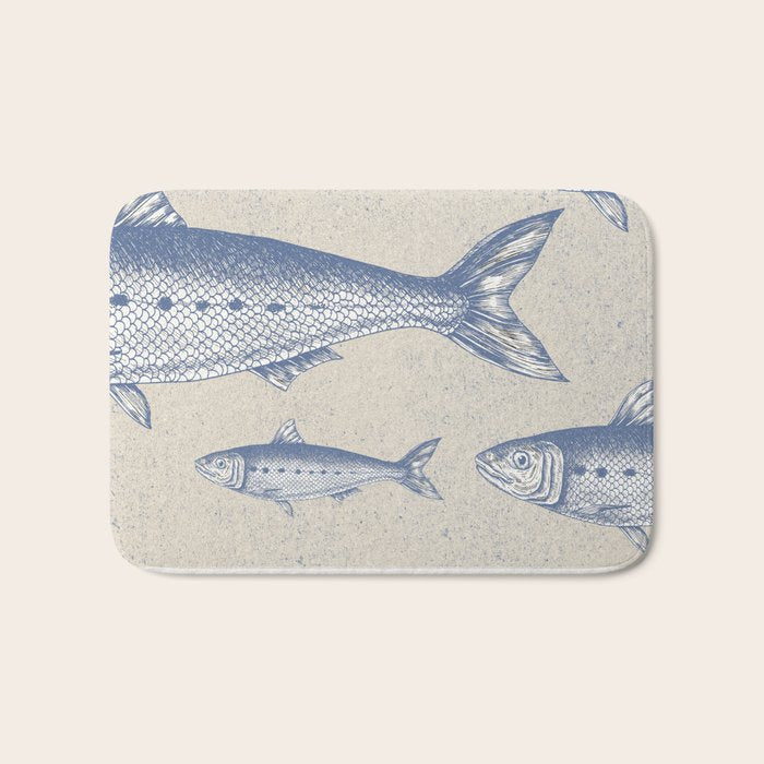 Retro Sardines Bath Mat Gallery Image 1