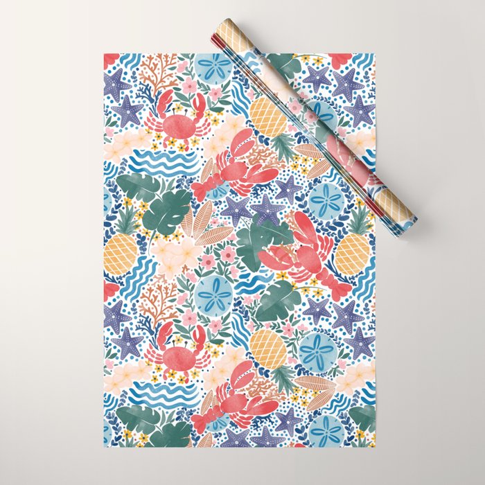 Seaside Floral Dream Wrapping Paper Gallery Image 1