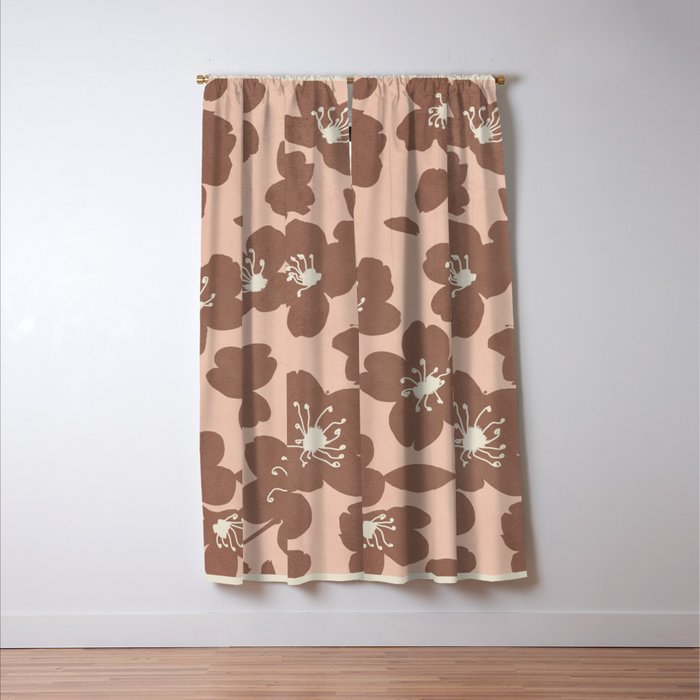 Mocha Blossoms Harmony Window Curtain Gallery Image 3