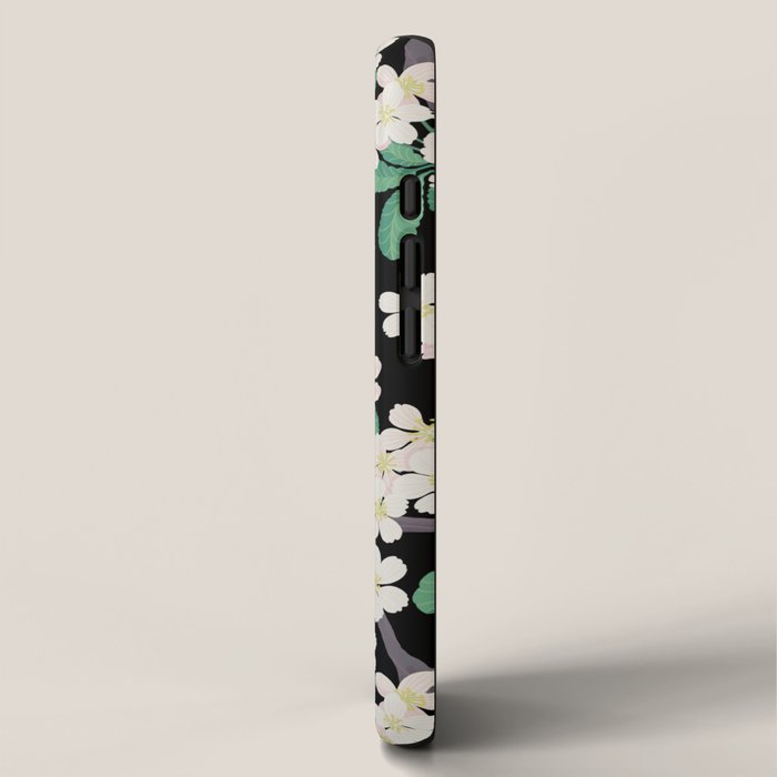 Apple Blossom Pattern on Black iPhone Case Gallery Image 2