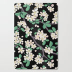 Apple Blossom Pattern on Black Cutting Board Gallery Image 1