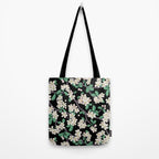 Apple Blossom Pattern on Black Tote Bag Gallery Image 2