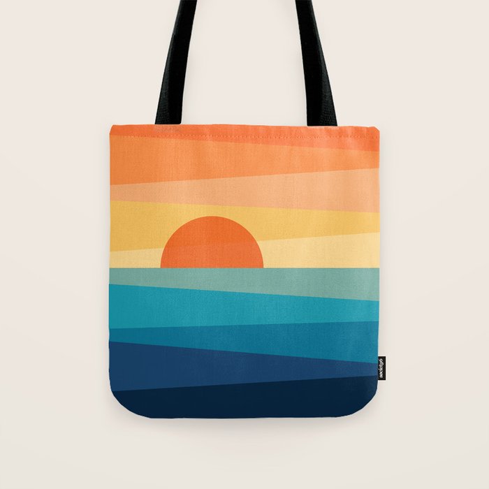 Abstract geometric sunrise Tote Bag Gallery Image 1