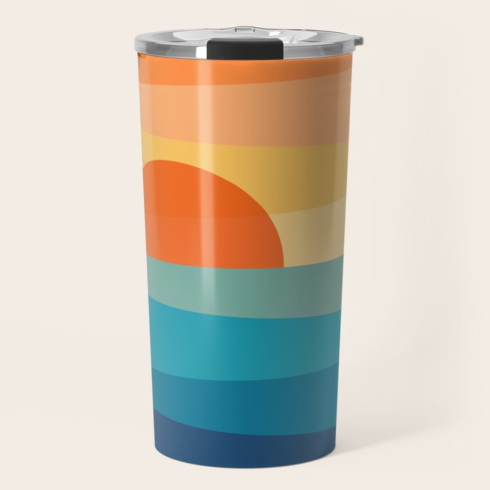 Abstract geometric sunrise Travel Mug Gallery Image 1