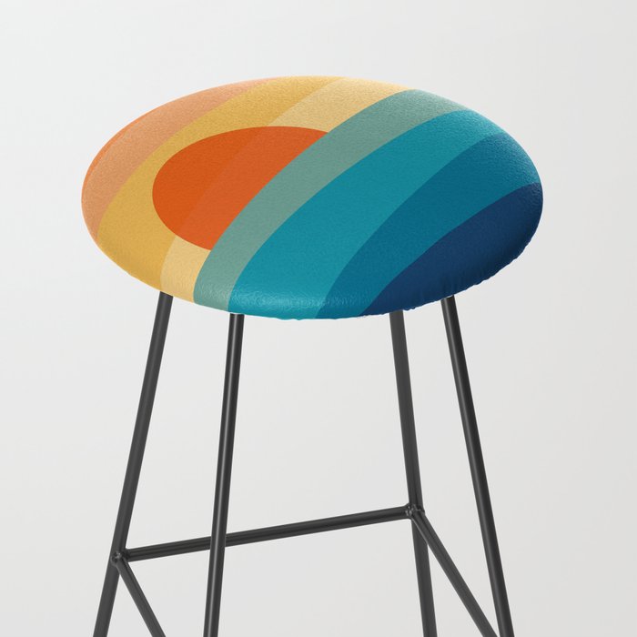 Abstract geometric sunrise Stool Gallery Image 2