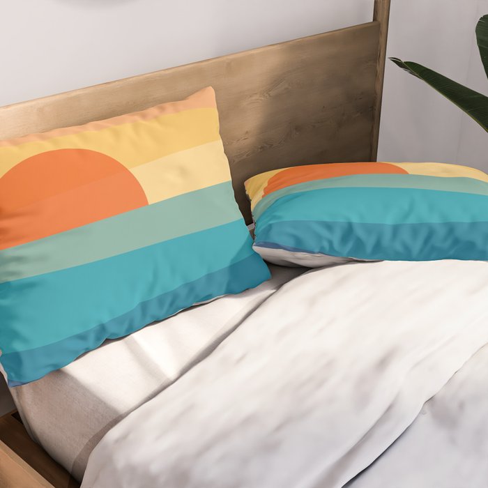 Abstract geometric sunrise Pillow Sham Gallery Image 2