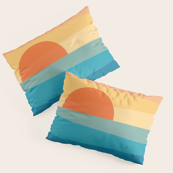 Abstract geometric sunrise Pillow Sham Gallery Image 3