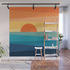Abstract geometric sunrise Wall Mural Gallery Image 1