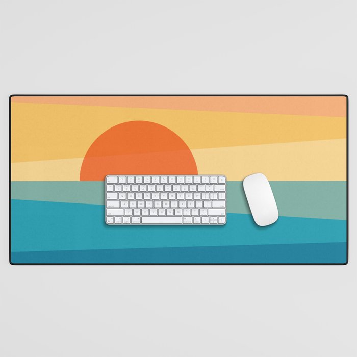 Abstract geometric sunrise Desk Mat Gallery Image 1