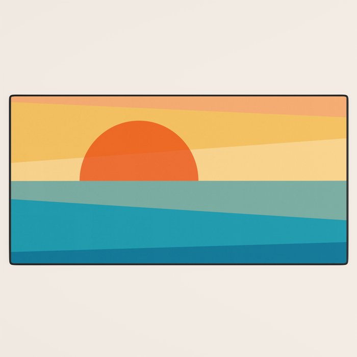 Abstract geometric sunrise Desk Mat Gallery Image 3