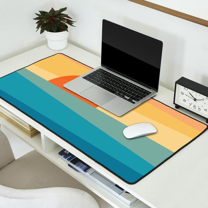 Abstract geometric sunrise Desk Mat Gallery Image 2