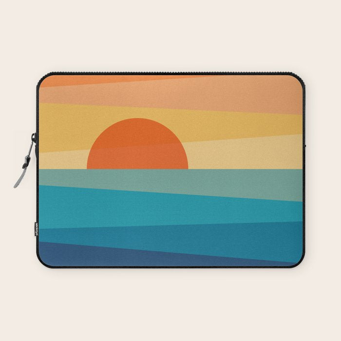 Abstract geometric sunrise Laptop Sleeve Gallery Image 1