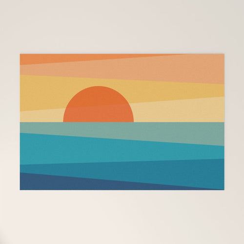 Abstract Geometric Sunrise Welcome Mat Gallery Image 1