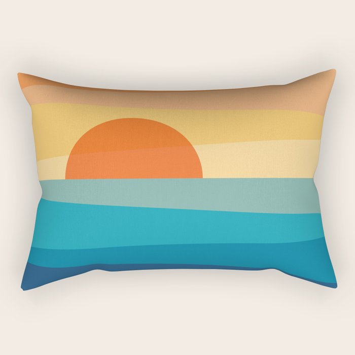 Abstract geometric sunrise Rectangular Pillow Gallery Image 1
