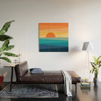 Abstract geometric sunrise Wood Wall Art Gallery Image 2