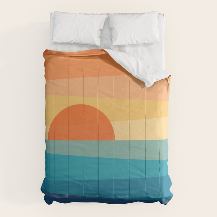 Abstract geometric sunrise Comforter Gallery Image 6