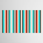 Navajo White, Turquoise and Burnt Orange Southwest Serape Blanket Stripes Tablecloth Gallery Image 2