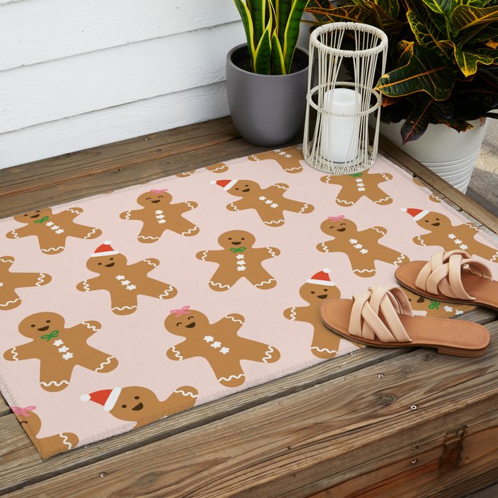 Christmas Gingerbread Men Outdoor Rug Gallery Image 2