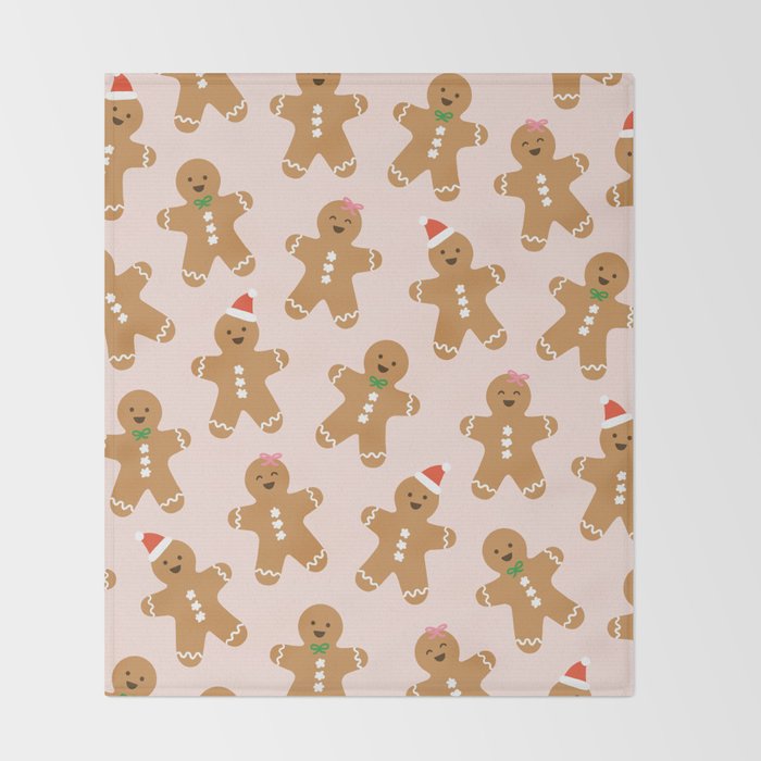 Christmas Gingerbread Men Throw Blanket Gallery Image 2