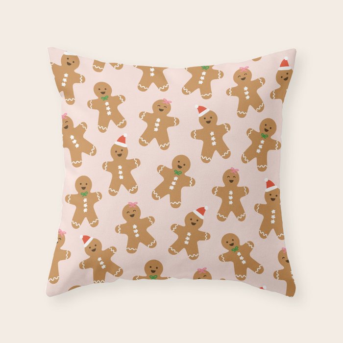Christmas Gingerbread Men Throw Pillow Gallery Image 6