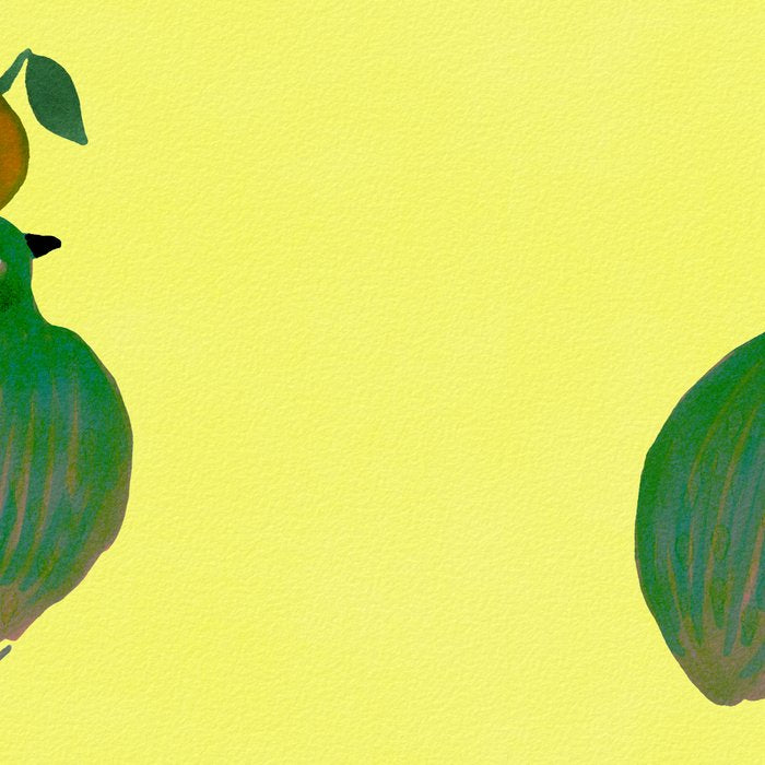 Fat Round Bird and Orange - Green and Yellow Coffee Mug Gallery Image 2