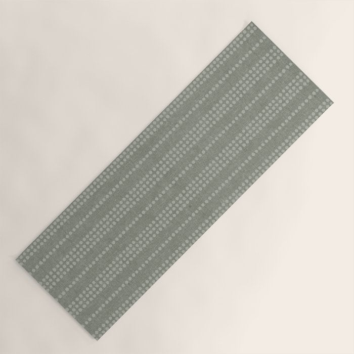 irregular striped dots - sage Yoga Mat Gallery Image 1