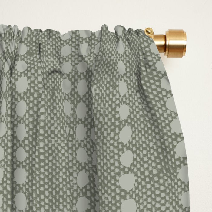 irregular striped dots - sage Window Curtain Gallery Image 2