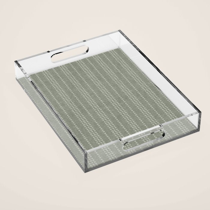 irregular striped dots - sage Acrylic Tray Gallery Image 1