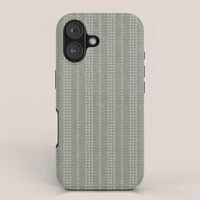 irregular striped dots - sage iPhone Case Gallery Image 1