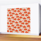 Bison - tomato red, pink, and teal, on cream Wall Mural Gallery Image 2