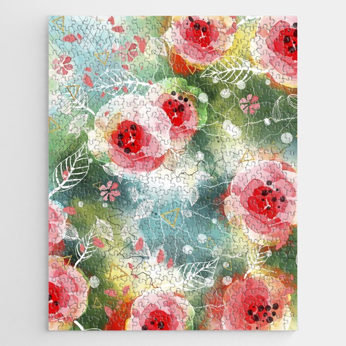 Abstract painting nature and geometric Jigsaw Puzzle Gallery Image 1