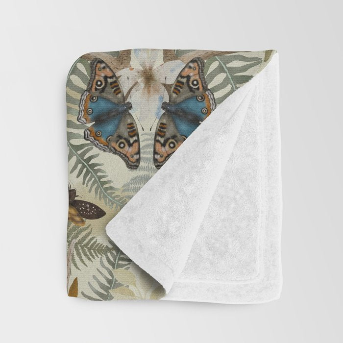 Lush boho forest C Throw Blanket Gallery Image 3