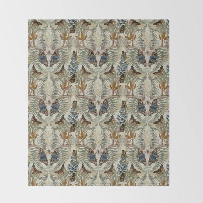 Lush boho forest C Throw Blanket Gallery Image 2