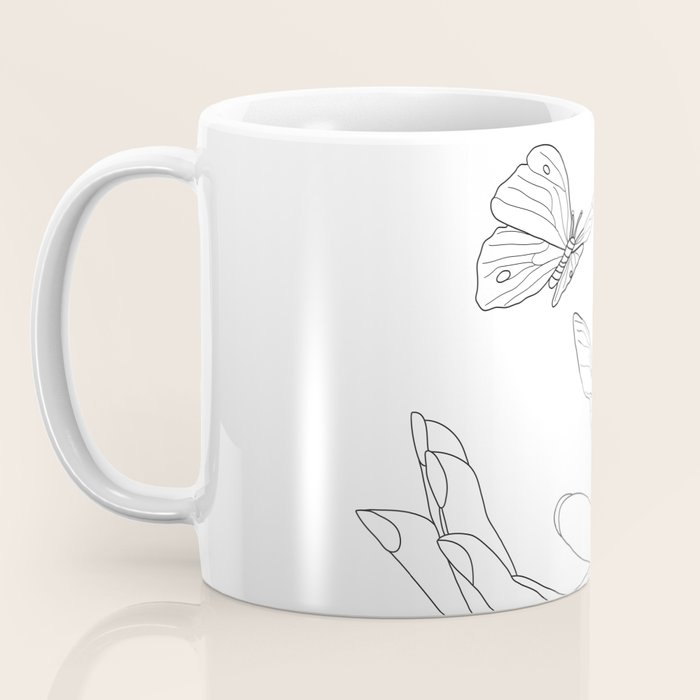 Butterflies on the Palm of the Hand Coffee Mug Gallery Image 3