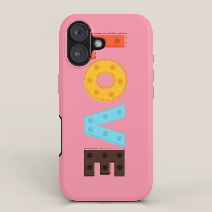 Happy LOVE - typography iPhone Case Gallery Image 1