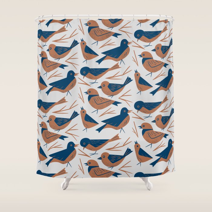 Hello Songbirds Shower Curtain Gallery Image 1