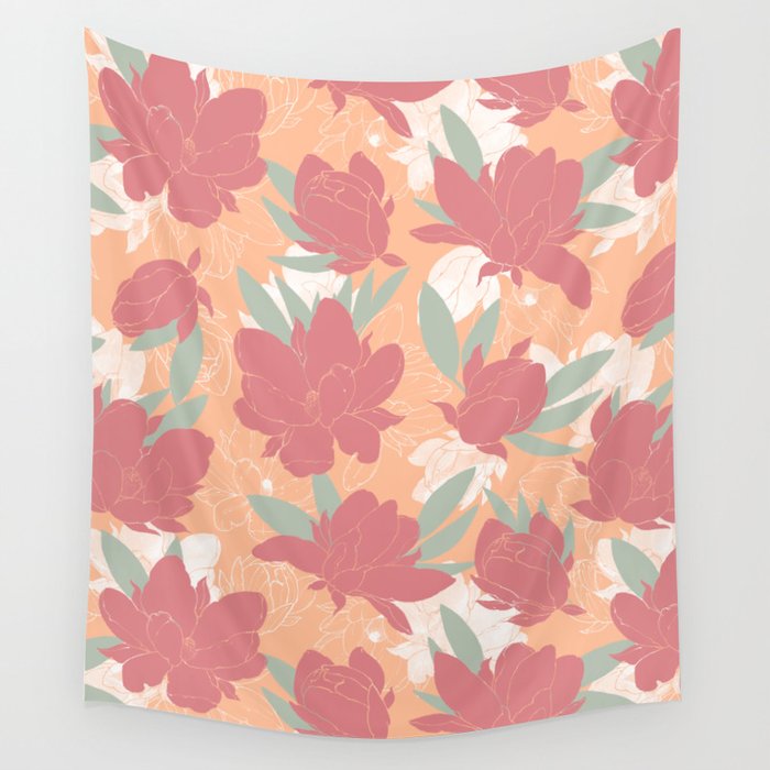 Big floral blossoms PF3 Wall Tapestry Gallery Image 1