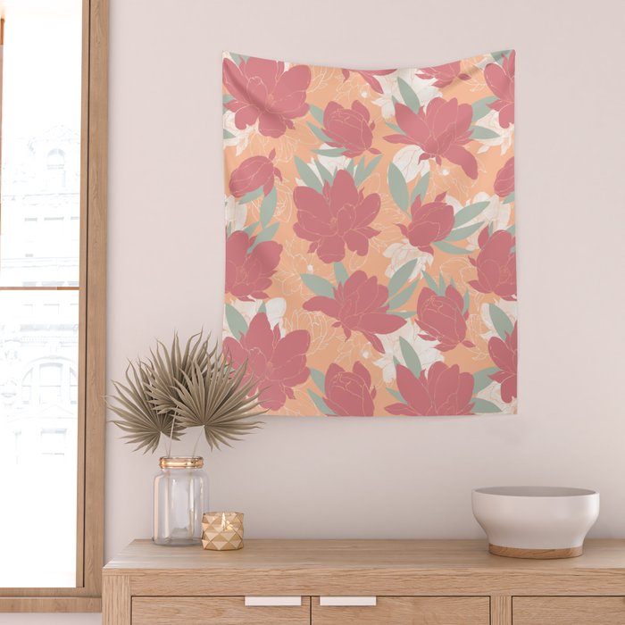 Big floral blossoms PF3 Wall Tapestry Gallery Image 2