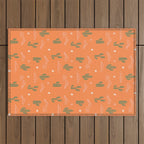 Retro cactus plant art pattern Outdoor Rug Gallery Image 1