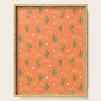 Retro cactus plant art pattern Serving Tray Gallery Image 1