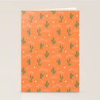 Retro cactus plant art pattern Stationery Card Gallery Image 2